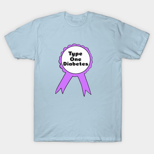 T1D Ribbon - Purple T-Shirt by CatGirl101